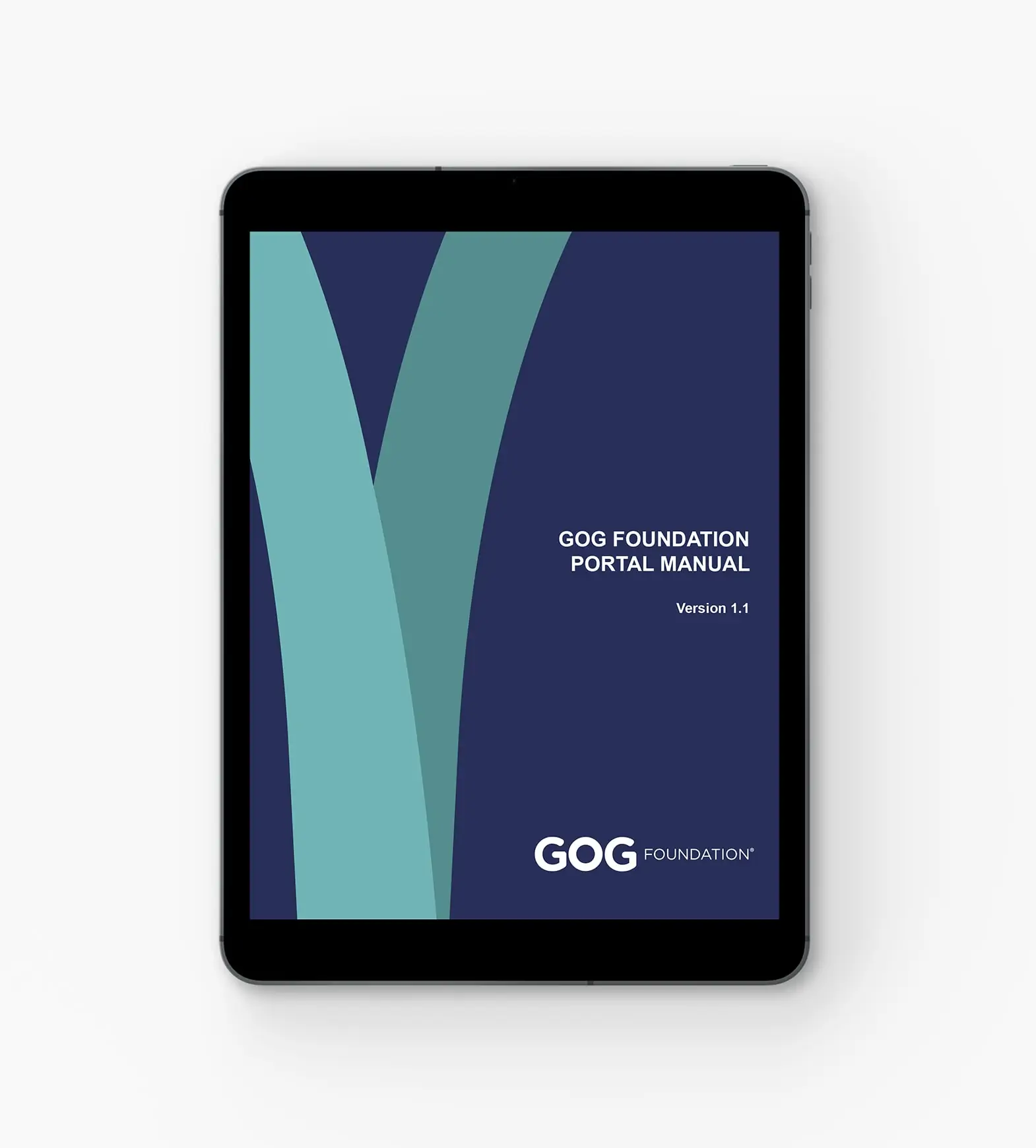shot of a mobile device with the gog foundation website