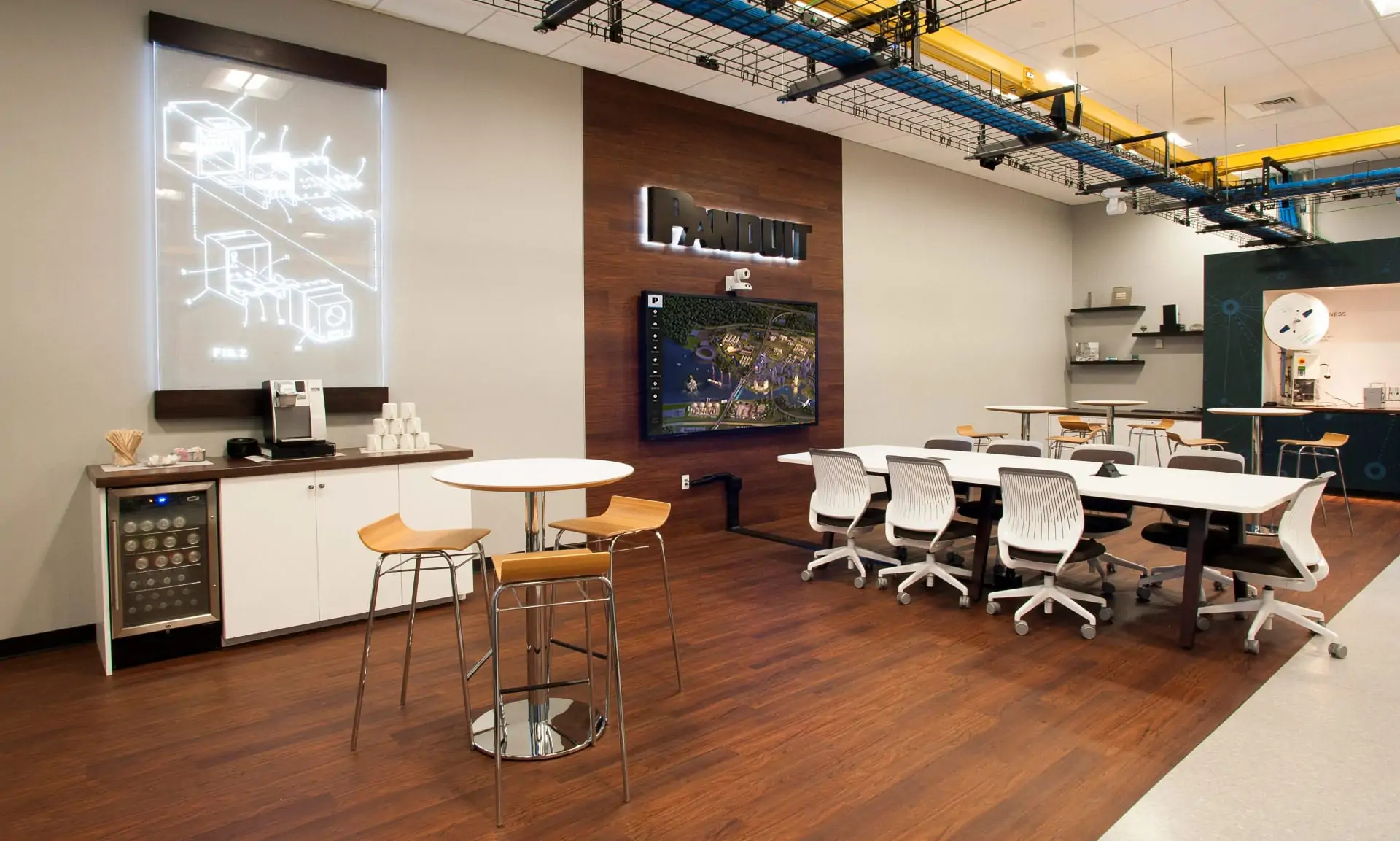 Panduit company boardroom with modern office furniture