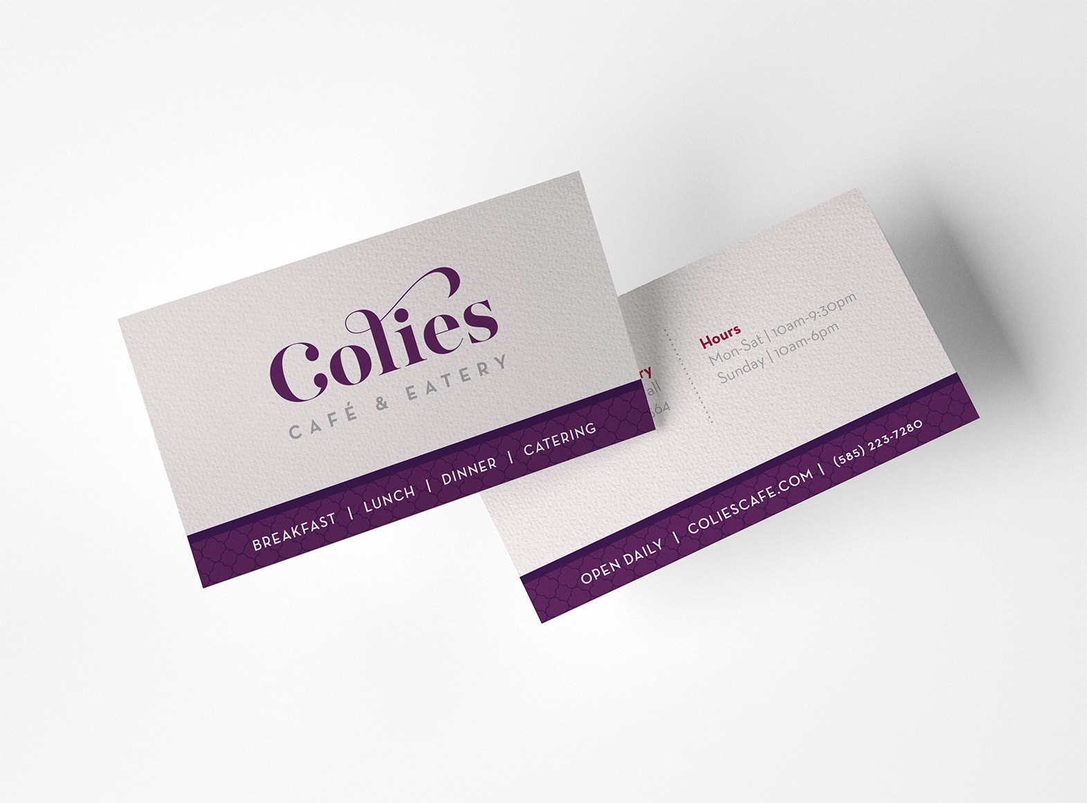 colie's cafe business cards