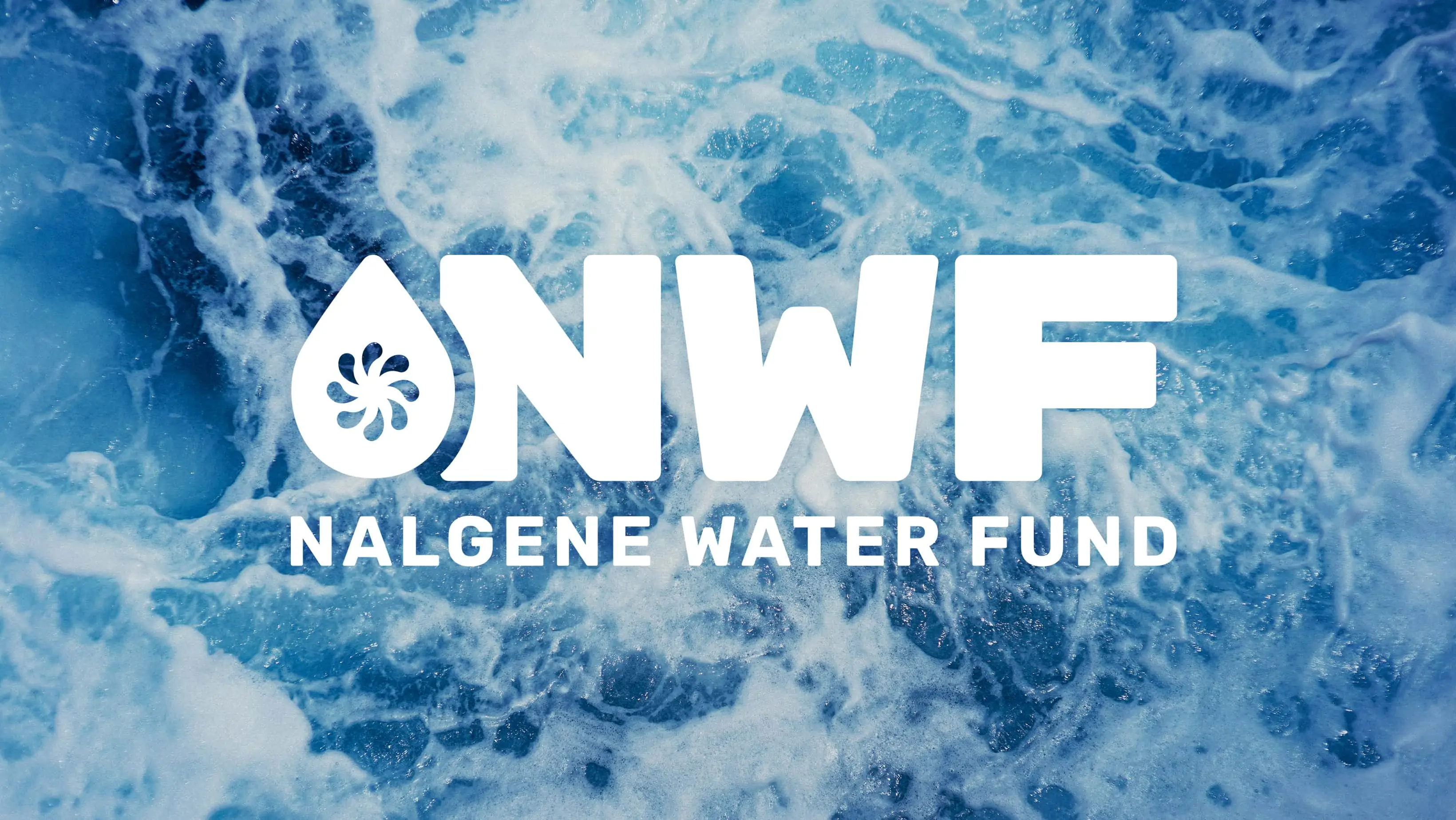 nalgene water fund logo with water in the background
