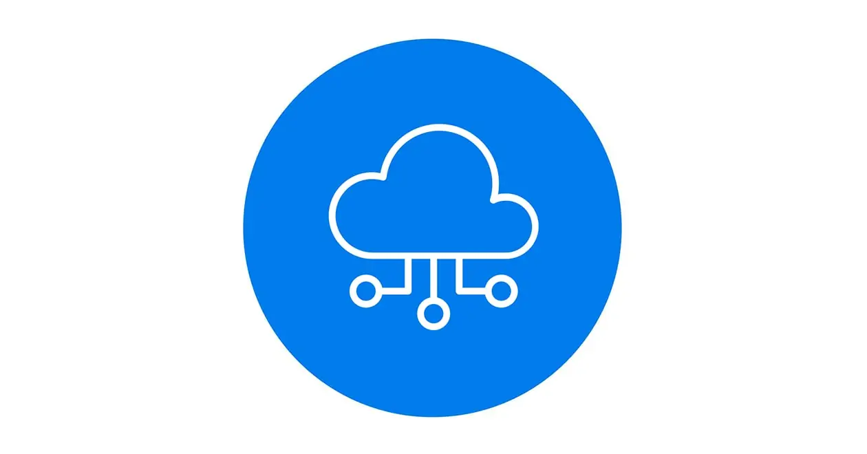icon with thin line graphic of cloud 