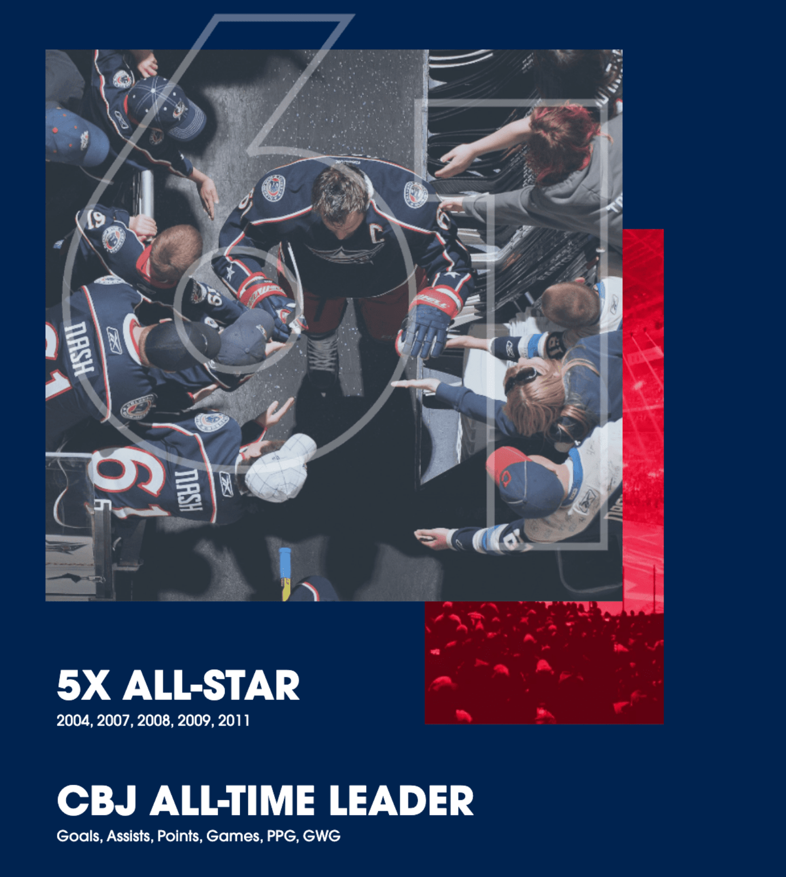 a detail shot of a website for the Columbus Blue Jackets