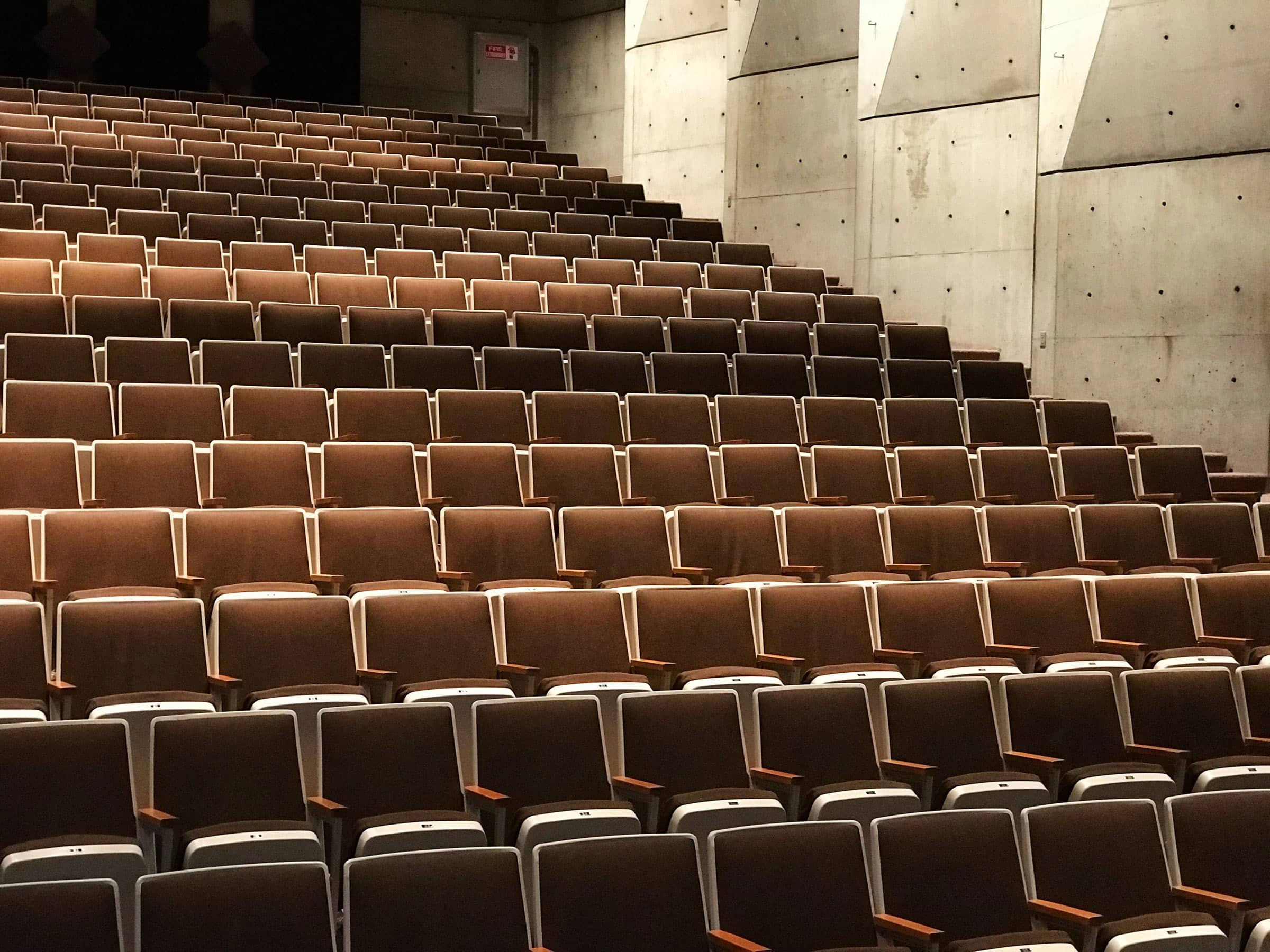 Image of theatre style seating all empty