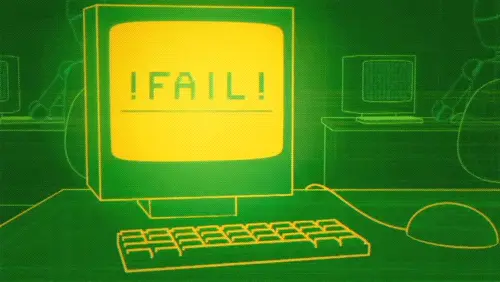 an image of a computer reading FAIL